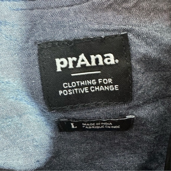 prAna Golden Canyon Flannel Long Sleeve Top Rich Sapphire - Picture 11 of 12